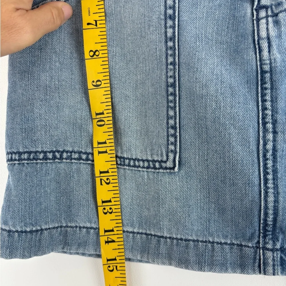 Sanctuary Women's Mini Denim Jean Blue Skirt Tie Belt Pockets Preppy Small EUC - Picture 3 of 7